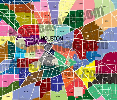MAP Houston Texas Zip Code Map